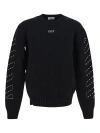 Off-white Regular Fit Jersey With Distinctive Logo And Textured Detailing In Black