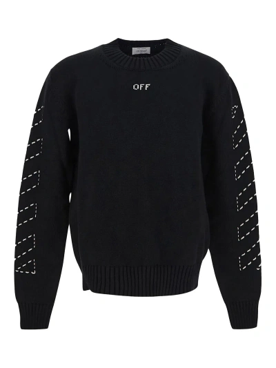 OFF-WHITE SUÉTER CUELLO REDONDO - NEGRO