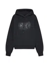 Off-white Spray-paint Logo Cotton Hoodie In Black