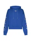 Off-white Embroidered Brushed Cotton Bandana Arrow Hoodie In Blue