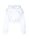Off-white Printed Cropped Hoodie In Multicolour