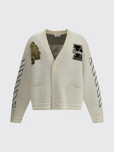 Off-white Lion Varsity Knit Cardigan In White