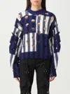 Off-white Multicolored Shibori Knit Sweater In Blue