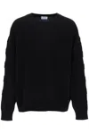 Off-white Off White Sweater With Embossed Diagonal Motif In Black