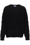 Off-white Off White Sweater With Embossed Diagonal Motif In Black