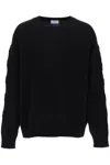 Off-white Off White Sweater With Embossed Diagonal Motif In Black Black