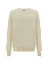 Off-white Sweater With Embossed Diagonal Motif In Cream Cream