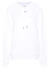 Off-white Brushed-cotton Hoodie With Logo Print In White