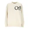 Off-white Ribbed Collar And Cuffs Knit Sweater In White