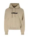 Off-white Graphic Print Hooded Sweatshirt In Beige