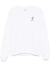 Off-white White Cotton Sweatshirt With Crew Neck And Back Print In Black