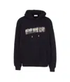 Off-white Flannel Diag Skate Drawstring Hoodie In Black