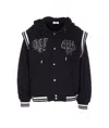 Off-white Off White Gothic Fleece Varsity Jacket In Black