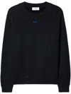 Off-white Embroidered-logo Organic Cotton Sweatshirt In Black-mu