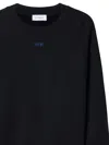Off-white Embroidered-logo Organic Cotton Sweatshirt In Black-mu