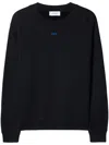 Off-white Embroidered-logo Organic Cotton Sweatshirt In Black-mu
