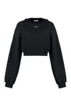Off-white Cotton Sweatshirt With Frontal Logo In Multicolor