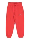 Off-white Boy's Logo-print Arrow Graphic Sweatpants In Red