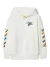 Off-white White Sweatshirt With Painted Arrow Print In Gray