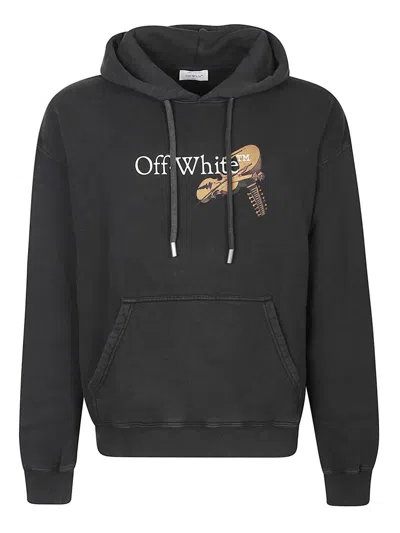 Off-white Washed Black Cupid Arrow Skate Logo Hoodie