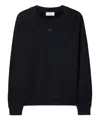 Off-white Embroidered-logo Organic Cotton Sweatshirt In Black