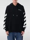 Off-white Brushstroke Arrow Print Zip-up Hoodie In Black