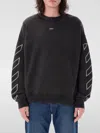 Off-white Felpa Oversize In Cotone Ardesia Uomo In Schwarz