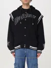 Off-white Black Varsity Sweatshirt With Press-stud Fastening And Bold Lettering In Schwarz