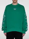 Off-white Arrow Bandana-embroidered Cotton Sweatshirt In Green