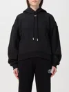 Off-white Hooded Cotton Sweatshirt Kangaroo Pocket In Black