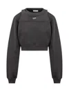 Off-white Cotton Sweatshirt With Frontal Logo
