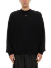 Off-white Logo Printed Crewneck Sweatshirt In Black