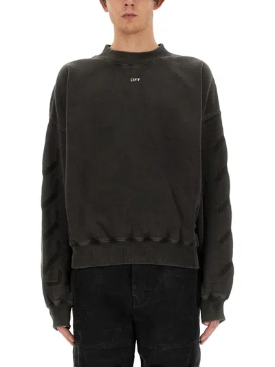 Off-white Sweatshirt With Logo In Brown