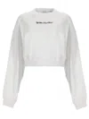 Off-white Neutral Script Logo Graphic Cotton Sweatshirt In White
