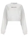 Off-white Neutral Script Logo Graphic Cotton Sweatshirt In White