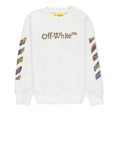 Off-white Kids' Sweatshirt With Logo In White