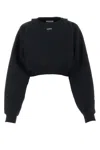 Off-white Cotton Sweatshirt With Frontal Logo In Black