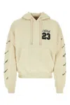 Off-white Logo-print Drawstring Hoodie In Beige O Tan