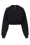 Off-white Cotton Sweatshirt With Frontal Logo In Black