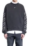 Off-white Felpa Oversize In Cotone Ardesia Uomo In Black
