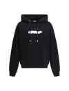 Off-white Off White Black Drawstring Hooded Sweatshirt In Black