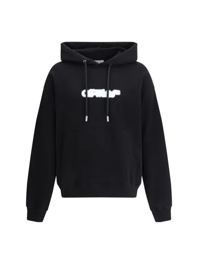 Off-white Off White Black Drawstring Hooded Sweatshirt