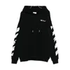 Off-white Brand-embroidery Kangaroo-pocket Relaxed-fit Cotton-jersey Hoody In Black