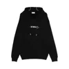 Off-white Back And Front Logo-embroidered Hoodie Clothing In Black