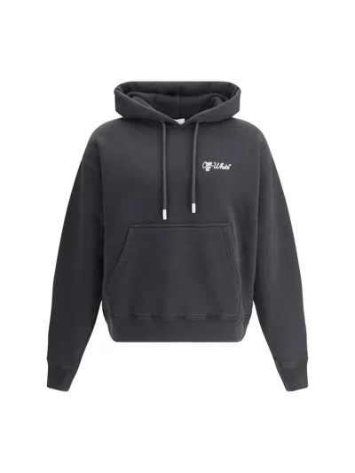 Off-white Script Skate Hoodie In Black