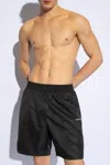 Off-white Scribble Diags-print Elasticated Swim Shorts In Black