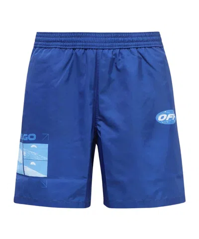 Off-white Swimming Trunks In Blue