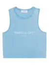 Off-white Switch Off Cotton Sleeveless Tank Top In Blue