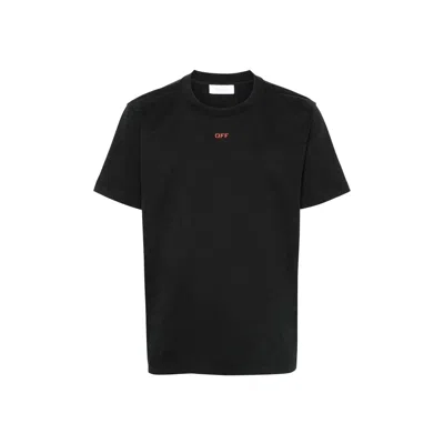Off-white Off White Off White Cotton Logo T Shirt In Black-re