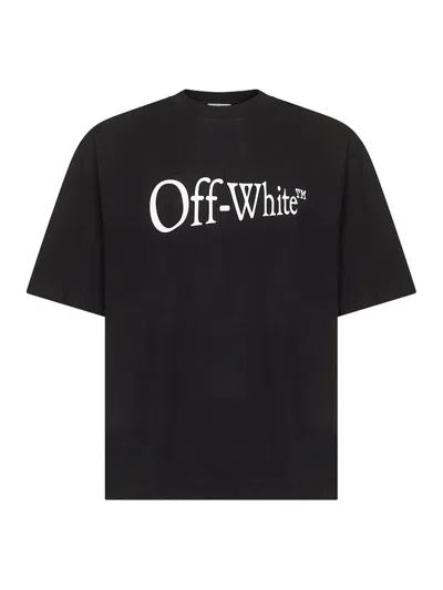 Off-white Oversized Black T-shirt With Contrasting Logo Print In Cotton